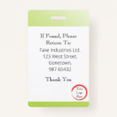 Vervagen groene identiteitskaart van de Leegheid ( Badge (Achterkant)