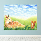 Vervagen in de Grass Illustratie Canvas Afdruk (Insitu (Houten vloer))