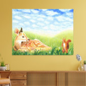Vervagen in de Grass Illustratie Canvas Afdruk (Insitu (Woonkamer))
