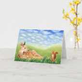 Vervagen in de Grass Illustratie Kaart (Gele Bloem)