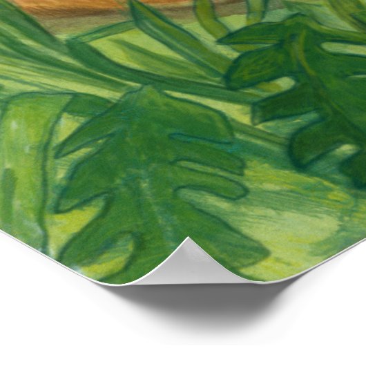 Vervagen in de Grass Illustratie Poster (Hoek)