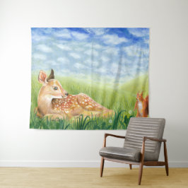 Vervagen in de Grass Illustratie Wandkleed