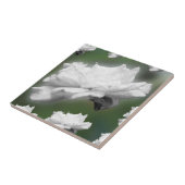 Vervagen naar groen, witte roze digitale collage tegeltje (Zijkant)