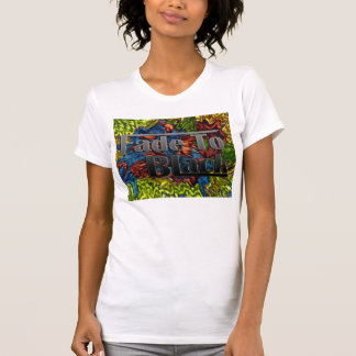 Vervagen naar zwart - groene achtergrond t-shirt