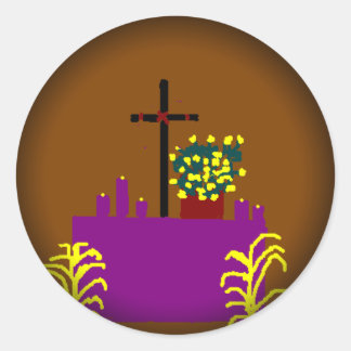 Vervagen naar Zwart Ronde Stickers-Pasen Sticker