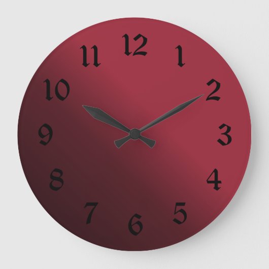 Vervagen naar zwarte onderste schaduwrood kleurenk grote klok (Voorkant)