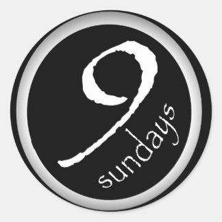 Vervagen naar zwarte ronde stickers