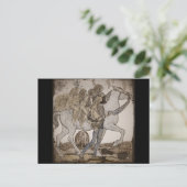 Vervagen op witte paarden briefkaart (Staand voorkant)