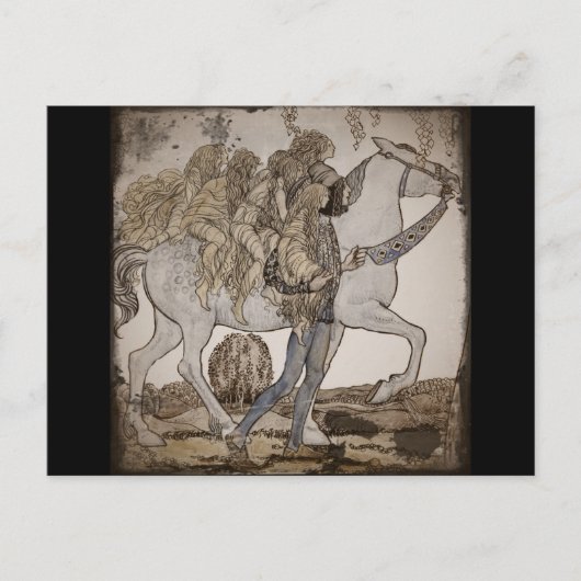 Vervagen op witte paarden briefkaart (Voorkant)