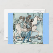 Vervagen op witte paarden briefkaart (Voorkant / Achterkant)