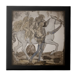 Vervagen op witte paarden tegeltje