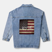 Vervagende Amerikaanse Vlag Patriottisch Denim Jacket (Achterkant)