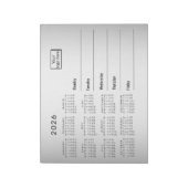 Vervagende grijze achtergrond aangepaste logo 2026 notitieblok (Linkerzijde)