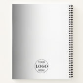 Vervagende grijze achtergrond aangepaste logo zake notitieboek (Achterkant)