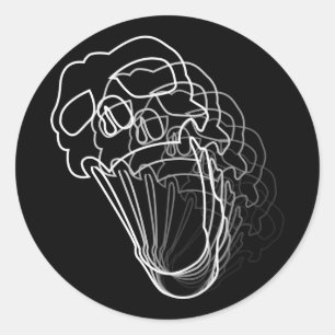 Vervagende schedels ronde sticker