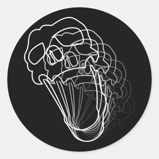 Vervagende schedels ronde sticker (Voorkant)