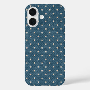 Vervagende sterren op blauw iPhone 16 hoesje