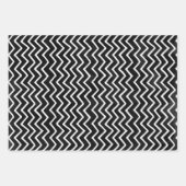 Vervagende Zwarte Witte Krabbel Strepen Inpakpapier Vel (Voorkant 2)