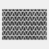 Vervagende Zwarte Witte Krabbels Strepen Inpakpapier Vel (Voorkant 3)