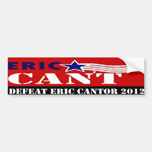 Verval Eric Cantor 2012 Bumpersticker (Voorkant)