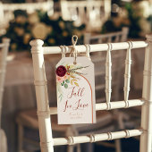 Verval in liefde Boho Roest Bruiloft Pampas Bloeme Cadeaulabel