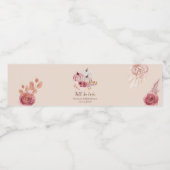 Verval in liefde Boho Roze Pompoen Bruidsfeest Waterfles Etiket (Enkel label)