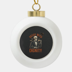 Verval met waardigheid Vintage skelet koffie Hallo Keramische Bal Ornament