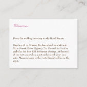  verval roze bruiloft receptie behuizing informatiekaartje (Achterkant)