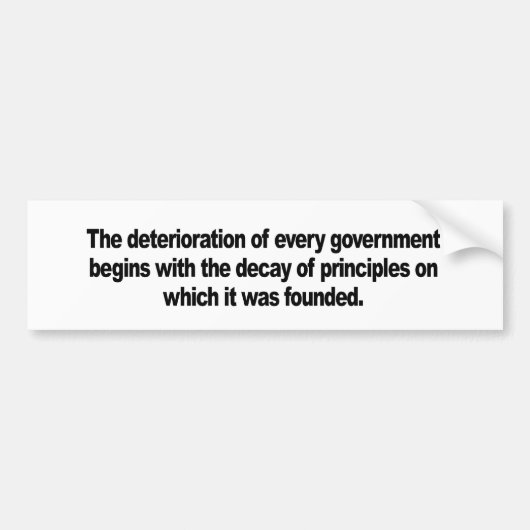 Verval van beginselen bumpersticker (Voorkant)