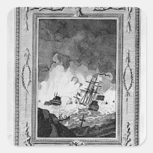 Verval van de Spaanse Armada Vierkante Sticker (Voorkant)