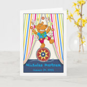 Vervaldag voor kinderen met Beer jonglerende Cake Kaart (Gele Bloem)