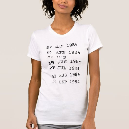 Vervaldatum bibliotheek 1984 t-shirt (Voorkant)