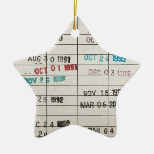 Vervaldatum bibliotheek keramisch ornament (Voorkant)