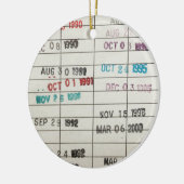 Vervaldatum bibliotheek keramisch ornament (Links)