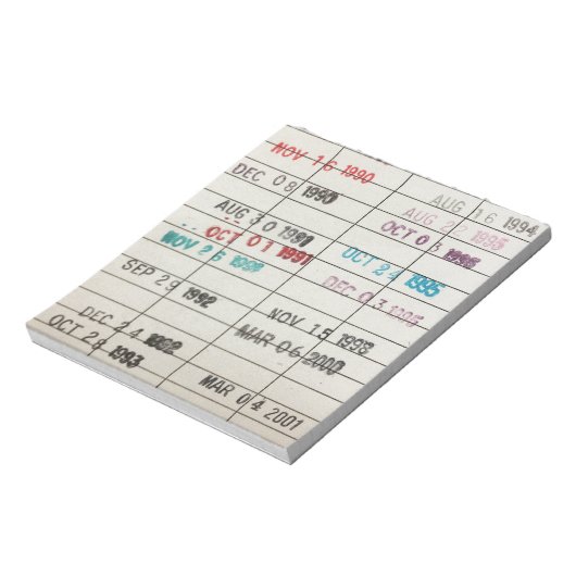 Vervaldatum  bibliotheek notitieblok (Linkerzijde)