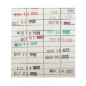 Vervaldatum  bibliotheek notitieblok (Voorkant)