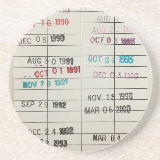 Vervaldatum  bibliotheek zandsteen onderzetter (Voorkant)