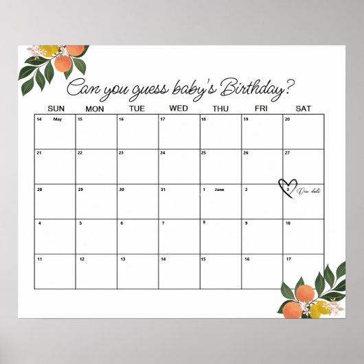 Vervaldatum Citrus Love Shower Poster (Voorkant)