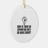 Vervaldatum op de zure crème keramisch ornament (Rechts)