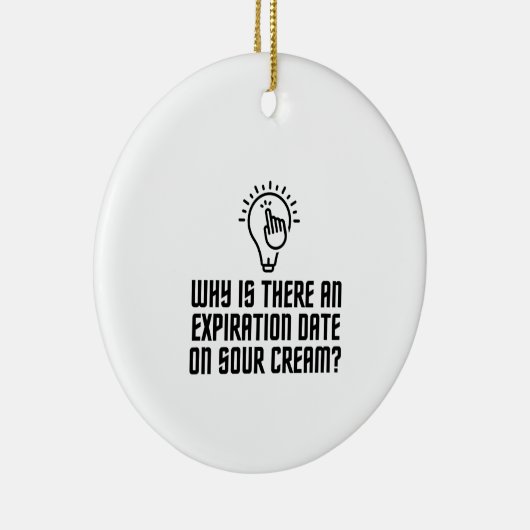 Vervaldatum op de zure crème keramisch ornament (Rechts)