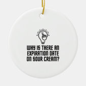Vervaldatum op de zure crème keramisch ornament (Voorkant)