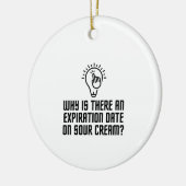 Vervaldatum op de zure crème keramisch ornament (Links)