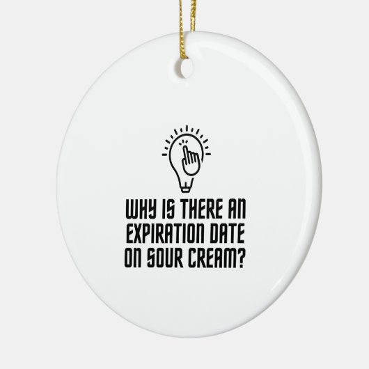 Vervaldatum op de zure crème keramisch ornament (Links)