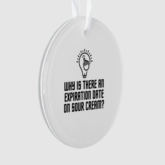 Vervaldatum op de zure crème ornament (voorkant)