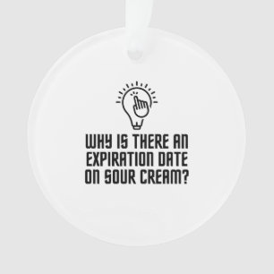 Vervaldatum op de zure crème ornament