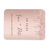 Vervaldatum roos goudglitterdrip magneet (Horizontaal)