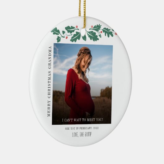 Vervaldatum voor Merry Kerstoma Foto Baby Keramisch Ornament (Rechts)