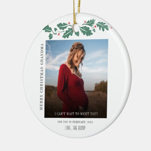 Vervaldatum voor Merry Kerstoma Foto Baby Keramisch Ornament (Links)