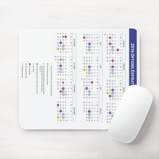 Vervalkalender US Equity Option 2016 Muismat (Met muis)