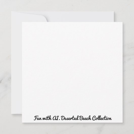 Vervallen boot op een verlaten zandstrand kaart (Achterkant)